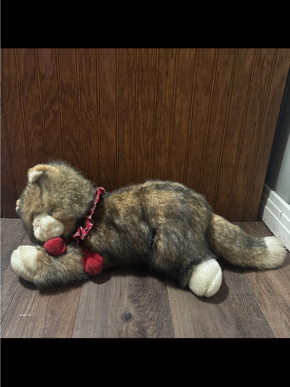 Vintage Nick & Noel Christmas Calico Cat Plush w Jingle Bells 16” 1992
